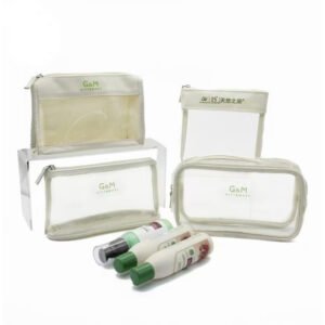 Custom Logo PVC Clear Cosmetic Pouch with Zipper