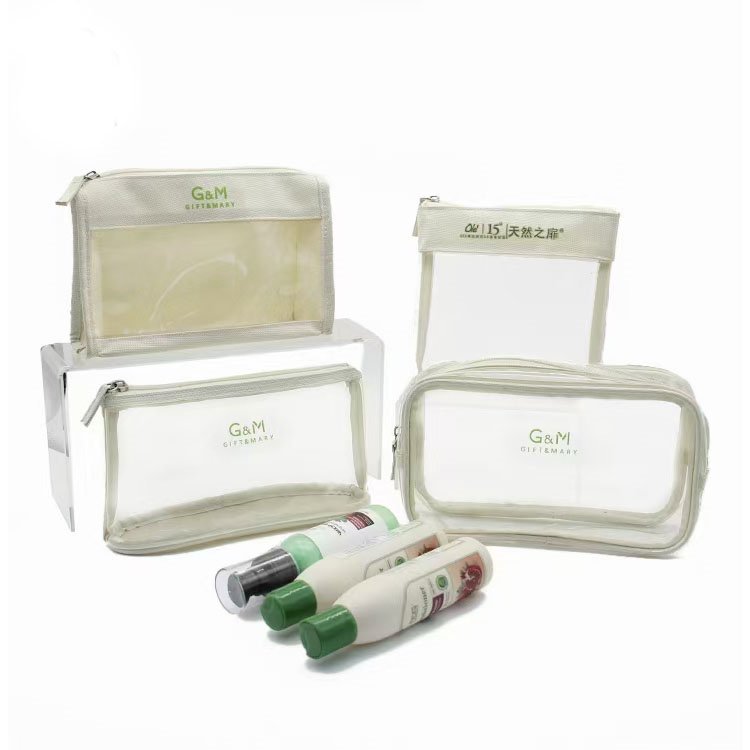 Custom Logo PVC Clear Cosmetic Pouch with Zipper