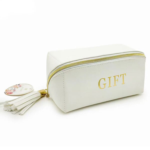 Cosmetic Bag Tassel Zippered Pouch with Custom Logo Toiletry Clutch Bag - Image 4