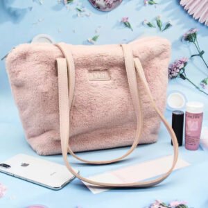 Travel Furry Soft Storage Bag Velvet Cosmetic Bag With Handle