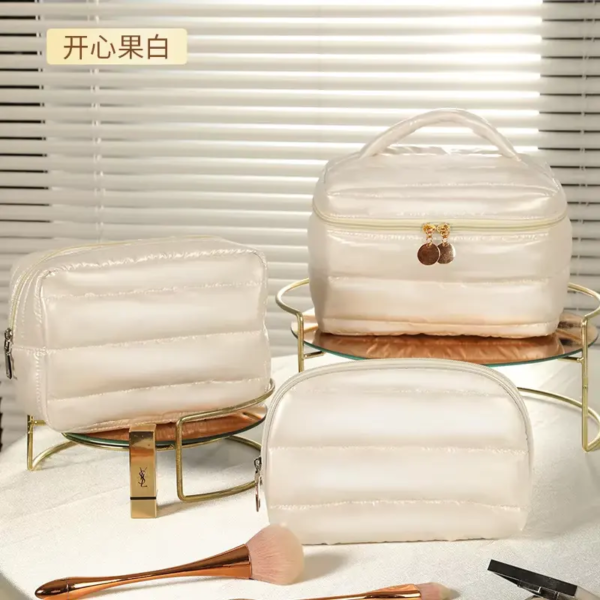 Popular Quilted Design Nylon Fluffy Cosmetic Bag - Image 11