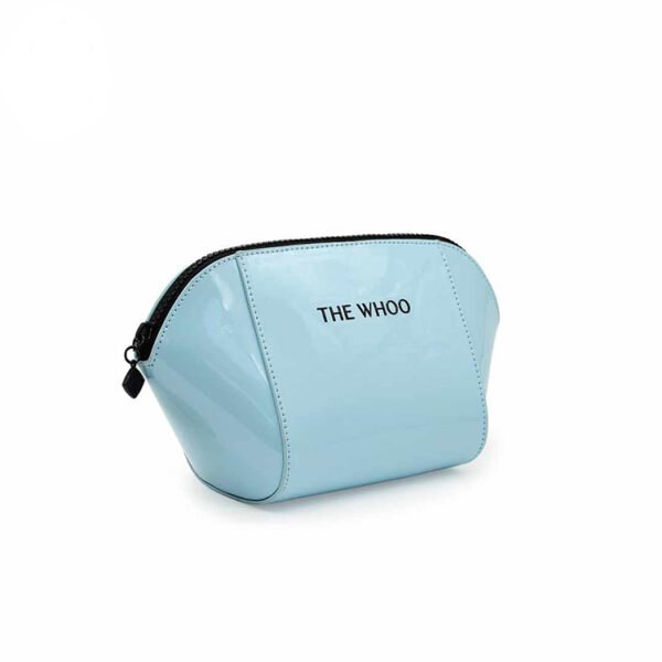 Shiny Vegan Leather Custom Cosmetic Bag Handy Toiletry Travel Waterproof Zipper Makeup Bag - Image 2