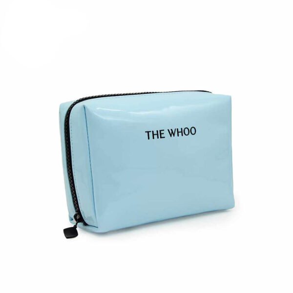 Shiny Vegan Leather Custom Cosmetic Bag Handy Toiletry Travel Waterproof Zipper Makeup Bag - Image 4