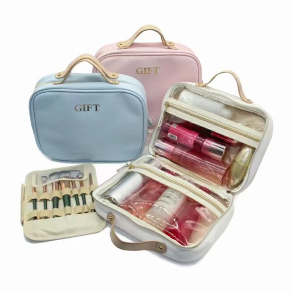 Travel Skincare Toiletry Bag Waterproof Multi-zone Storage With Protective Cover Portable Cosmetic Bag - Image 4
