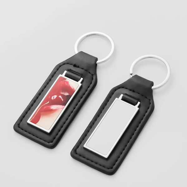 Custom Keychain Sublimation Leather Metal Keychains - Image 2