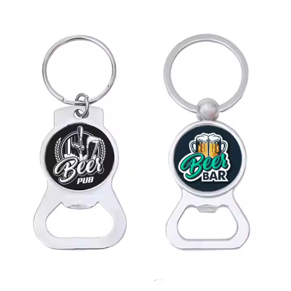 Metal Bottle Opener Key Chain Bar Beer Wine Bottle Opener Keychain - Image 2