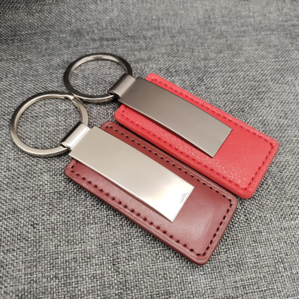 Luxury Metal and Leather Keychain with Custom Logo Car Keychain - Image 2