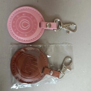 Leather portable circle key chain