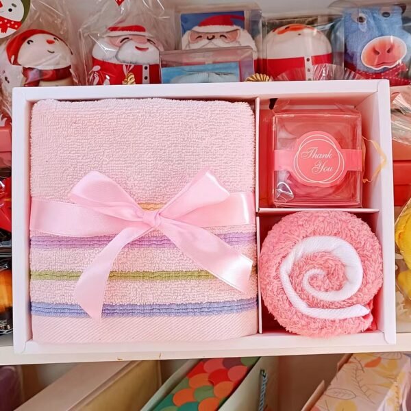 Soft Towel Set In Gift Box Bathroom Face Hand Bath Towels Set - Image 3